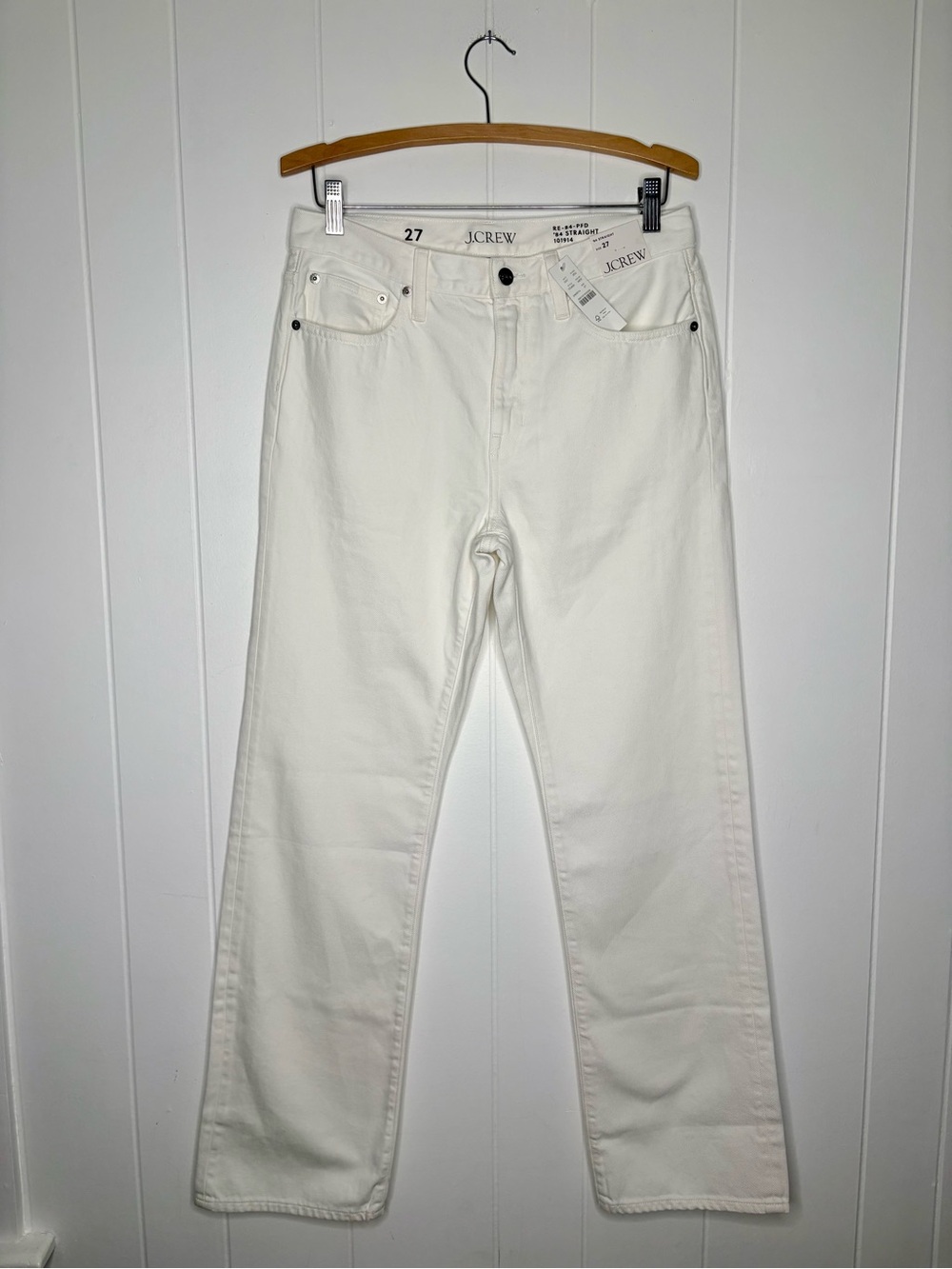 NWT J.CREW Women's Mid-rise Straight Jean in 1984 Rigid White Size 27 NEW 84’ - Picture 2 of 6